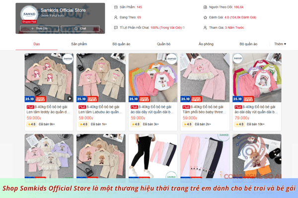 Shop bán quần áo trẻ em Shopee đẹp